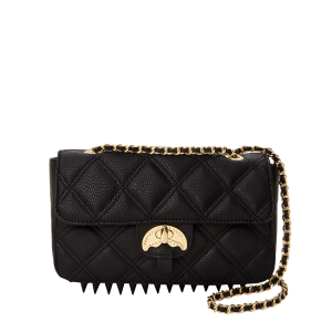NOIR QUILT GOLD CHAIN SHARK HANDBAG