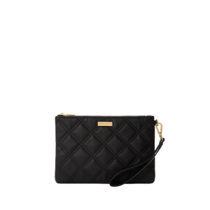 NOIR QUILT GOLD CHAIN SHARK CROSSOVER CLUTCH