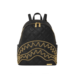 NOIR QUILT GOLD CHAIN SHARK SAVAGE BACKPACK