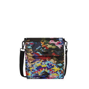 SLICED AND DICED CAMO MESSENGER SLING BAG