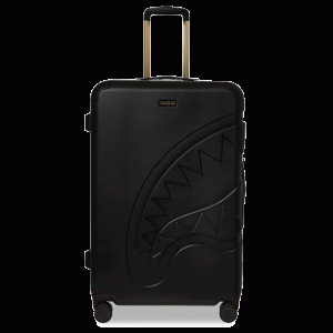REALITY CHECK SHARKNAUTICS HARDSHELL FULL-SIZE JETBLACK LUGGAGE (GOLD HARDWARE)